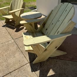 Modern Heavy-Duty Adirondack Chair & Side Table Set - Image 6