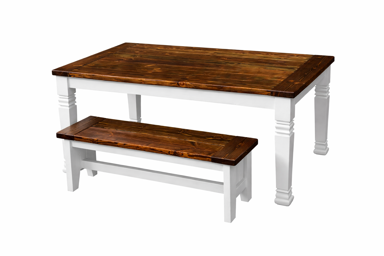 Rustic Farmhouse Table with 2 Bench Seating --Built to Last! - Image 4