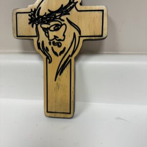 Handmade Carved Jesus Cross – Rustic Christian Wall Décor