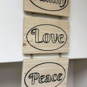 Rustic Farmhouse Wall Decor | Family Love Peace Hanging Sign | Handmade Wooden Wall Art | Farmhouse Home Decor | Entryway Kitchen Sign