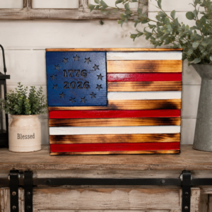 Betsy Ross Flag – Rustic Wooden American for 250th Anniversary