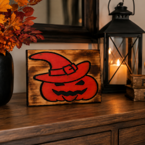 Wooden Wall Hanging, CNC-Carved Halloween Pumpkin Decor | 11 x 16 x 3/4 Inch