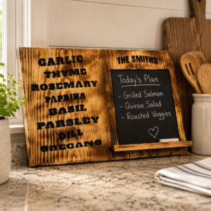 Custom Kitchen  Herb Sign, Personalized Pine Chalkboard Organizer | 15 x 22 1/4-Inch